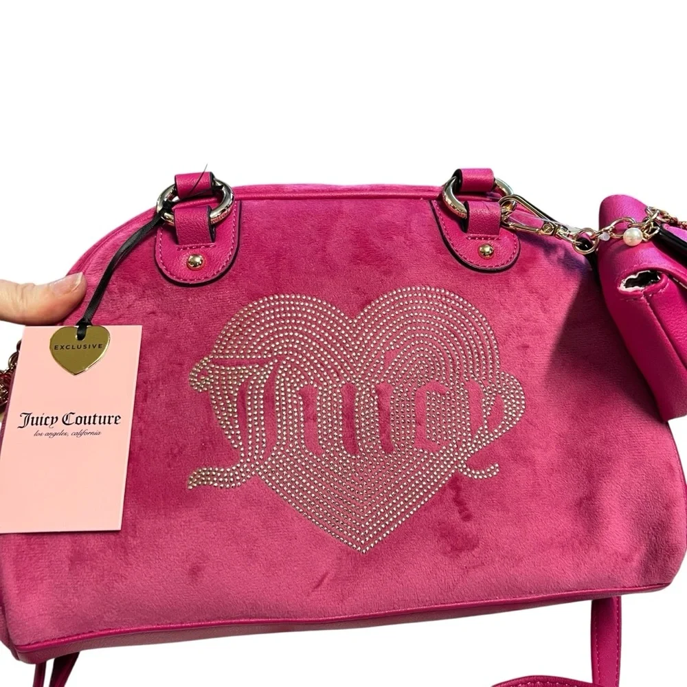 Juicy Couture NWT Pink Satchel with Gold Hardware and Detachable Strap